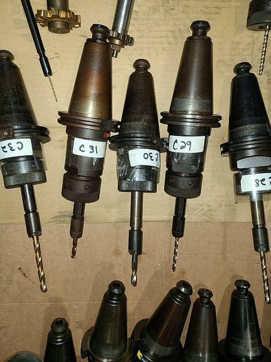 Used Assorted CNC Tool Holders with Cutters & Drills For Milling Machines VMC Tools M