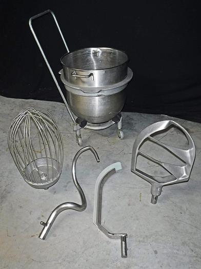Used WELBILT 60-QUART PLANETARY MIXER, MODEL W60, WITH FULL COMPLEMENT OF ATTACHMENTS