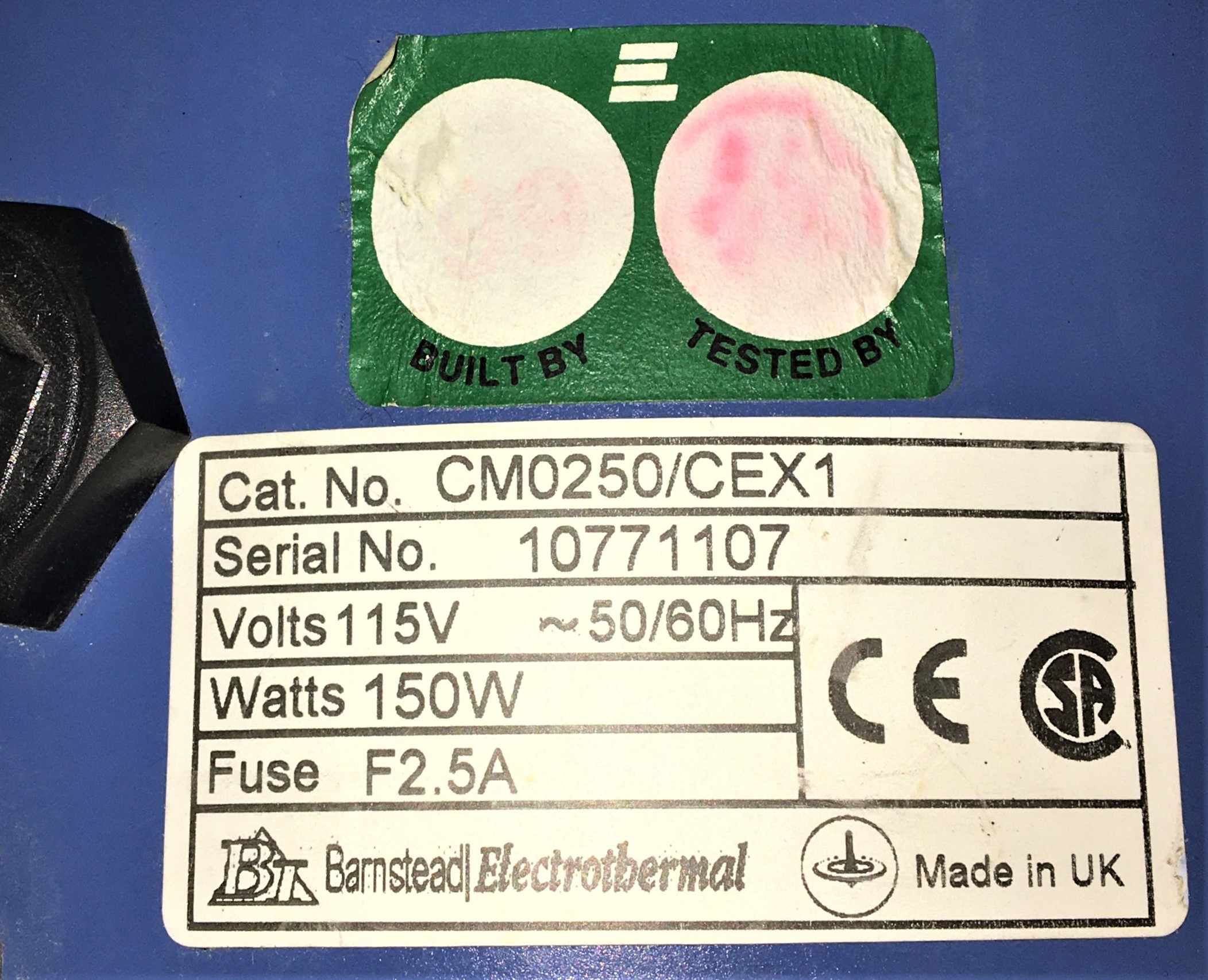 Used Barnstead Electrothermal CM0250/CEX1 Heating Mantle - 250mL