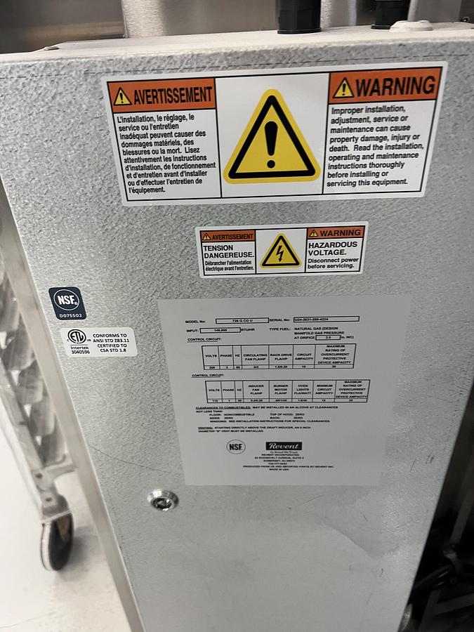 Used Used Revent 726 Gas Oven