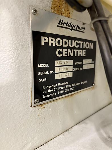 Used Bridgeport VMC 600