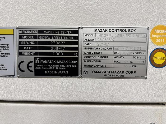 Used 2011 Mazak HCN 5000
