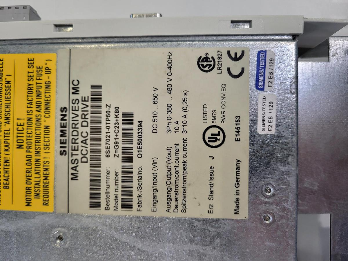 Gebraucht Siemens Masterdrive MC 6SE7021