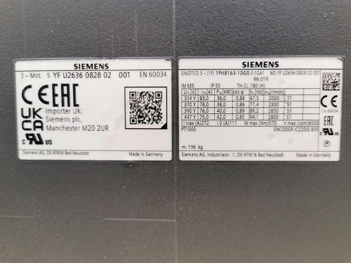 Gebraucht 2026 Siemens 1PH8163-1DG03-1GA1