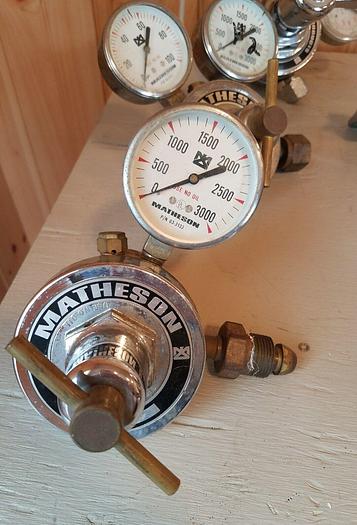 Used Matheson Regulators LOT OF 7 - 8-350, 3104-350, 48-200, 1PA-510, 8-580, 3478-A