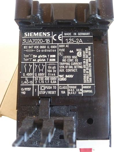 Siemens 3UA7020-1B Overload Relay