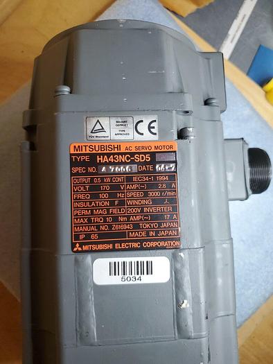 Used Mitsubishi Electric Mitsubishi Electric HA43NC-SD5 AC Servo Motor - NO ENCODER