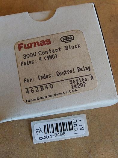 Furnas 46ZB40 300V Contact Block 4 Pole Industrial Control Relay