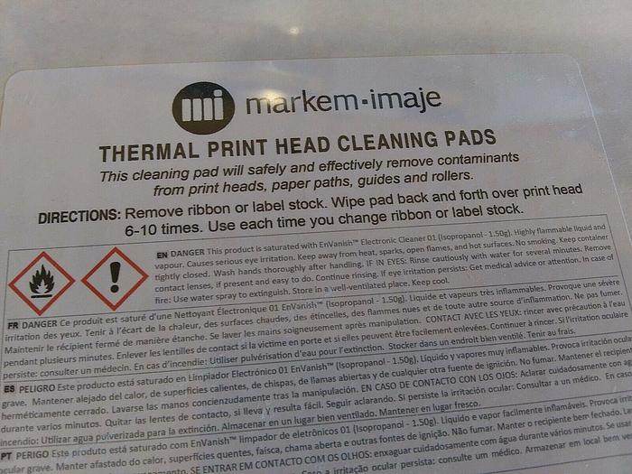 Markem imaje 5824648 Thermal Print Head Cleaning Pads *box of 100