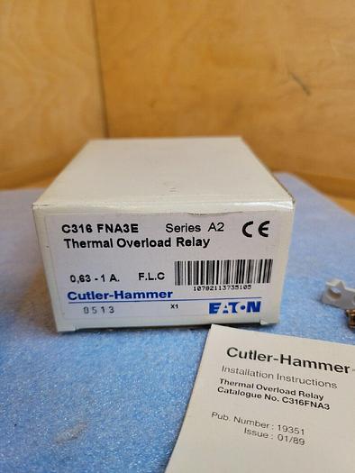 Eaton Cutler Hammer C316 FNA3E Thermal Overload Relay
