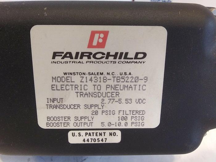 Fairchild Z14318 TB5220-9 Electric to Pneumatic Transducer