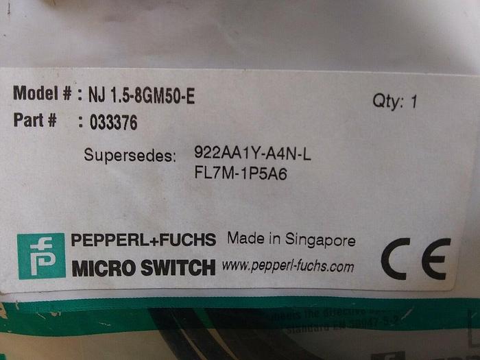 Pepperl-Fuch NJ 1.5-8GM50-E Proximity Sensor