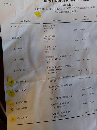 L82570143 L82510620 L82563245 L81700340 L81700260 L82561890 Industrial Seal Kit