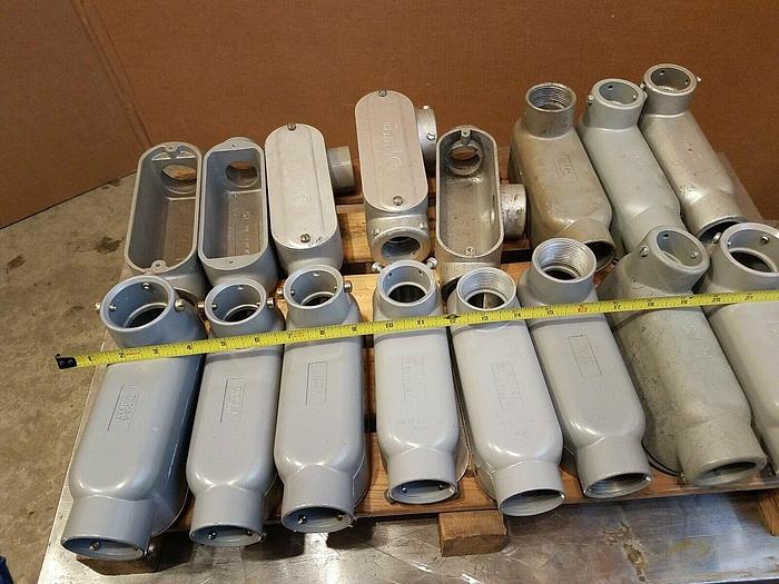 Used LB Pull Elbow Boxes - Killark RED-DOT TWOLB-5, Aluminum - Lot of 16