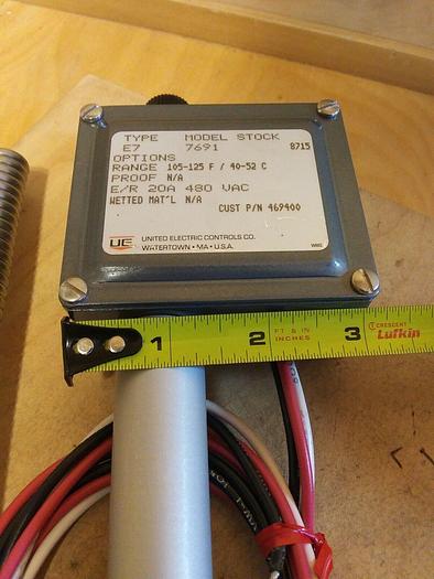 United Electric E7 7691 Temperature Controller * Range 105-125°F