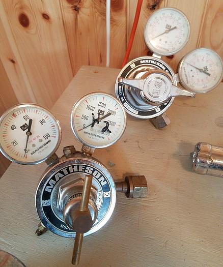 Used Matheson Regulators LOT OF 7 - 8-350, 3104-350, 48-200, 1PA-510, 8-580, 3478-A