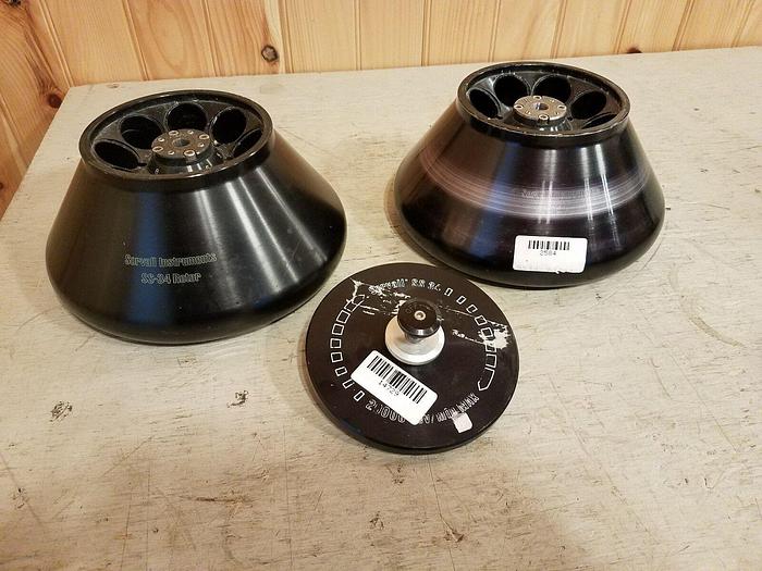 Used TWO Sorvall SS-34 8-Place Fixed Angle Rotors w/ ONE Lid - USED UNTESTED