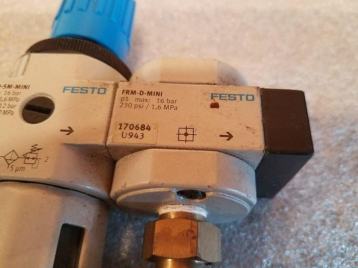 Used FESTO LFR-D-5M-MINI, FRM-D-MINI, PEV-1/4-B-OD - Used, Untested