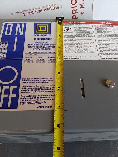Square D PFH36100G I-LINE 100 AMP Circuit Breaker Disconnector
