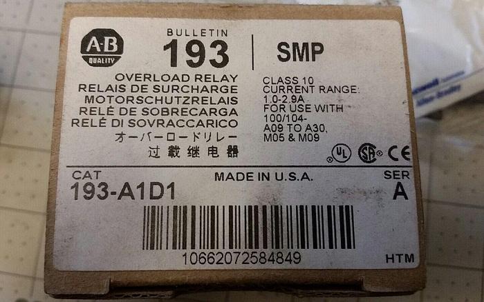 Used Allen Bradley 193-A1D1 Overload Relay