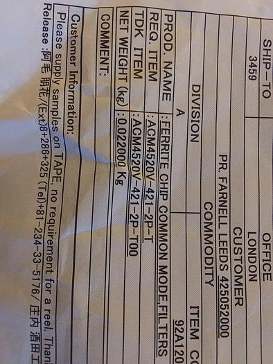 TDK ACM4520V-421-2P-T00 Ferrite Chip Common Mode (Roll of 160)