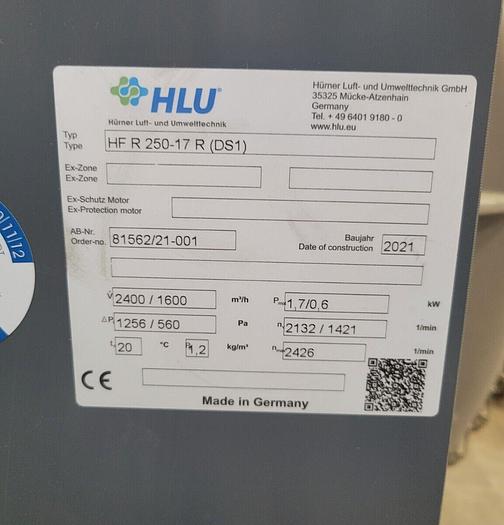 Hurner Luft und Umwelttechnik HLU HFR 250-17 R, 009-0949