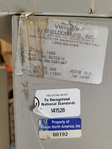 Used VWR SCIENTIFIC 1685 Oven, 9070918 - Pre-owned