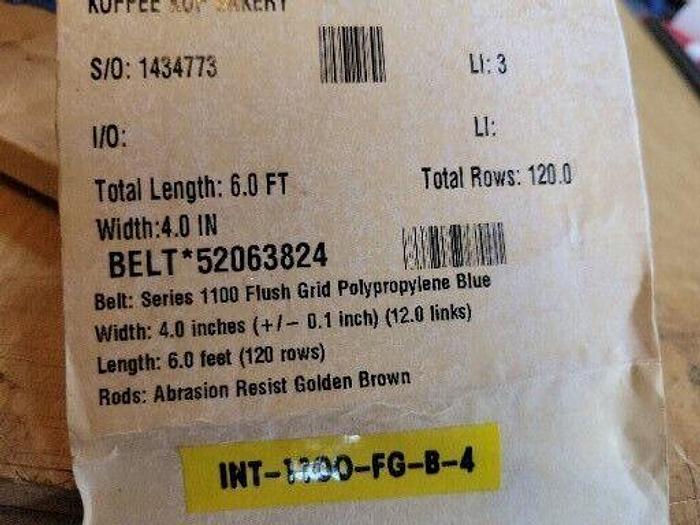 Intralox INT-1100-FG-B-4, Series 1100 Flush Grid Polypropylene, 52063824 6' X 4"