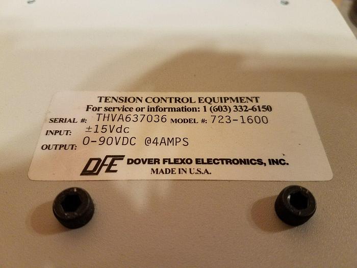 Used Dover Flexo 723-1600 Tension Control Equip, 15VDC