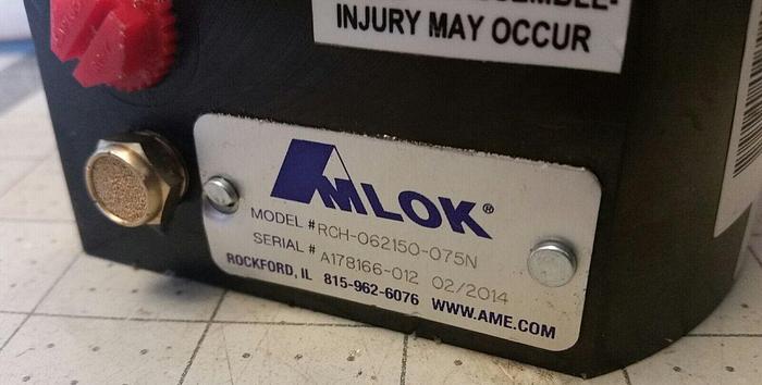 Used AMLOK 0.62" ROD 1.50" STROKE 750 PSI ROD CLAMP, RCH-062150-075N