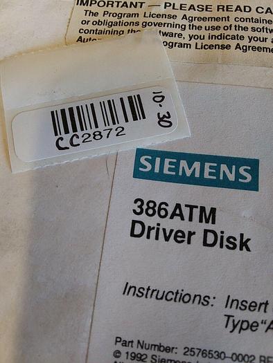 Siemens 386ATM Driver Disk. Backplane Communications Device Driver