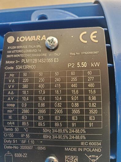 Lowara ESHE 40-200/55 /P26RSSZ 26/46 60 1200/1000 PLM112B14S2/355 E3 230/460