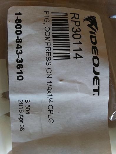Videojet RP30114 Compression Fitting 1/4x1/4 CPLG