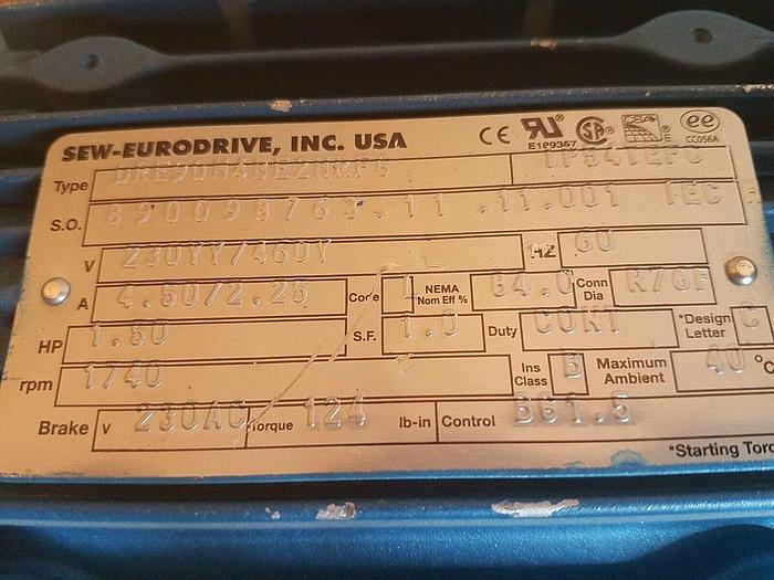 Used Sew Eurodrive DRE90M4BE2HRFG