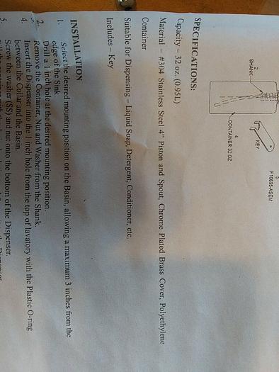 Tough Guy 1DYD4 4" Lavatory Basin Soap Dispensor