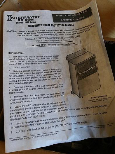 Intermatic PG40-480-3D Hardwired Surge Protection Device PG40 Series