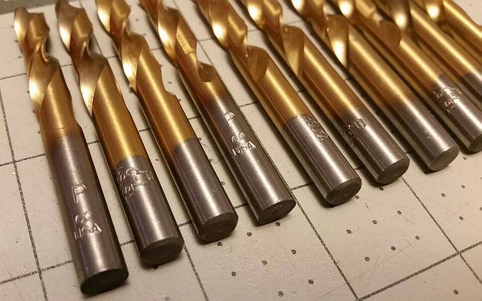 TICN Coated Drills QTY 10, #P Size, 3" Length - Mill Drill Lathe