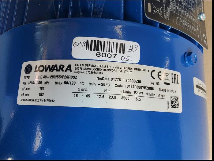 Lowara ESHE 40-200/55 /P26RSSZ 26/46 60 1200/1000 PLM112B14S2/355 E3 230/460