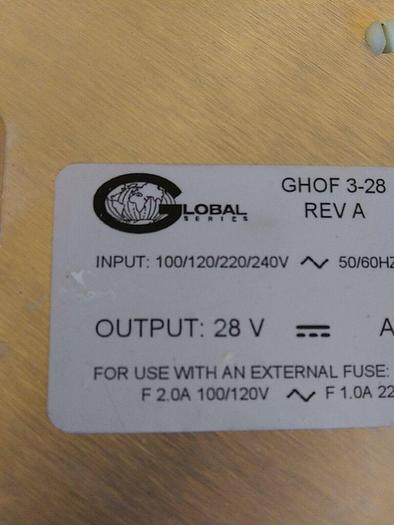 Used Global GHOF 3-28 REV A Power Supply GFC Power