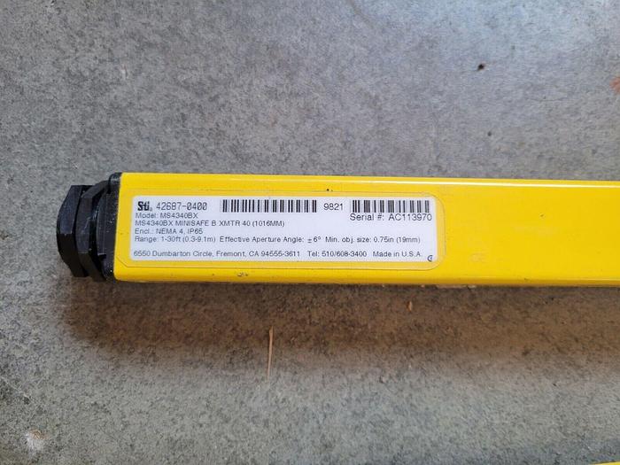 Used Sti MiniSafe 42672-0400 & 42687-0400 Light Curtain Set & 43207-0010 Panel