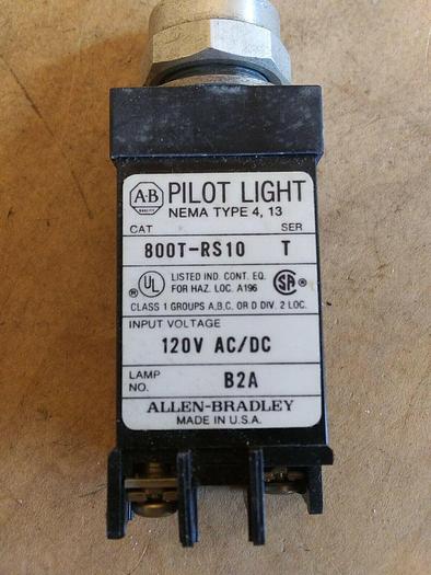 Allen Bradley 800T-RS10 Pilot Light NEMA Type 4,13 Yellow Lens