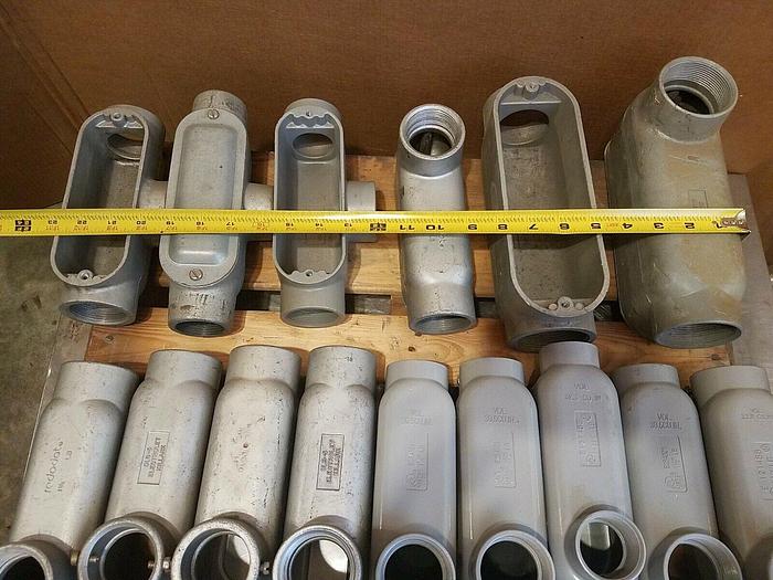 Used LB Pull Elbow Boxes - Killark RED-DOT OLB-5, E254321 - Aluminum - Lot of 15