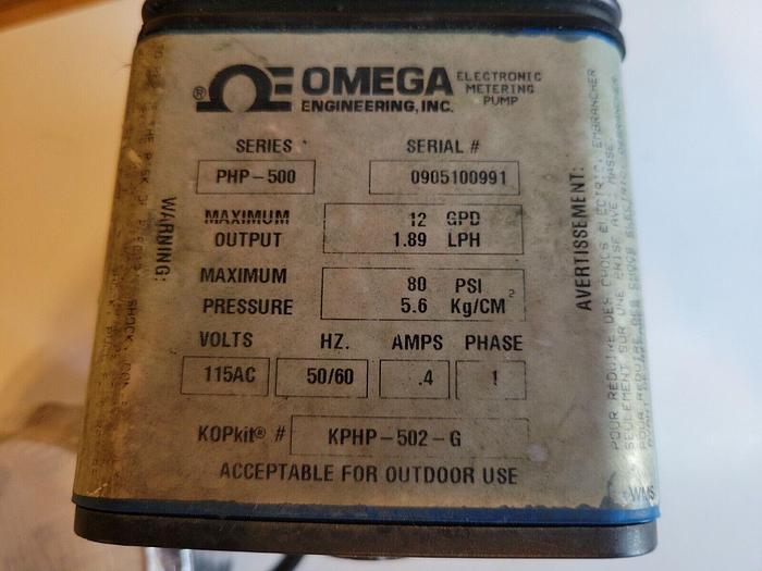 Used Omega PHP-502-G High Temp Diaphragm Pump