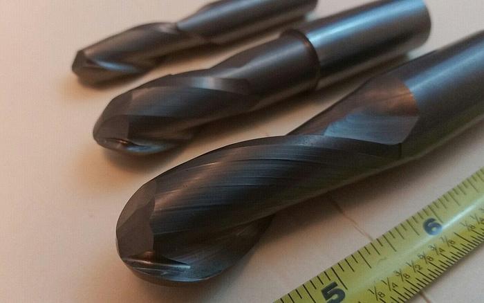 Used Decovich Tools, Custom Mod, 4" and Under, QTY 3 End Mills