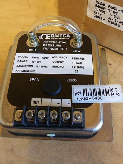 PX653-10D5V Omega Differential Pressure Transmitter 10"WC Range