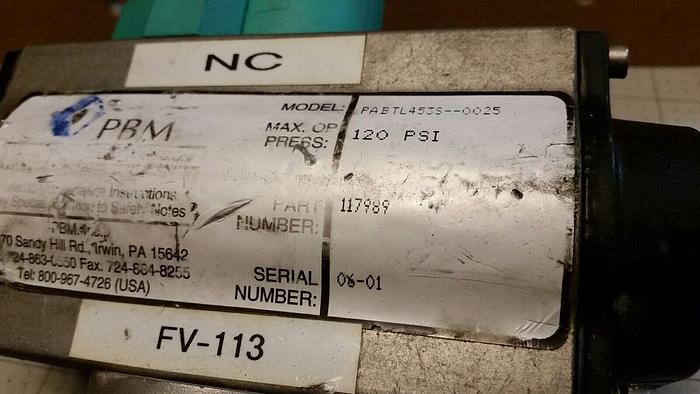Used PBM PABTL453S-0025 W/ PBM SIHLC5X-C-FB312 W/ PEPPERL + FUCHS NBN3-F25-E8-V1