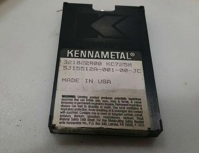 Used Kennametal Carbide Inserts 321822R00 KC725M, QTY 10 INSERTS