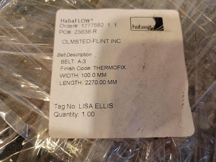 Habasit Habaflow A-3 Belt, 100mm width, 1270 mm length