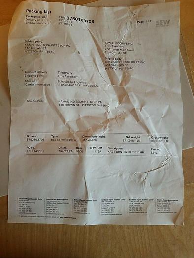 Sew Eurodrive KA77 DRN132M4/BE11HR