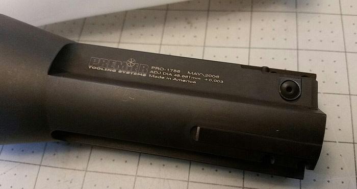 Premier Tooling Systems Adjustable Reamer PRO-1758, ADJ DIA 45.961mm +0.003